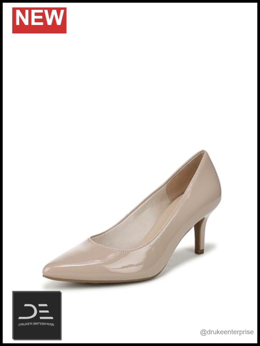 Faux Leather Pointed Toe Pump 2.75" Heel Slip-On